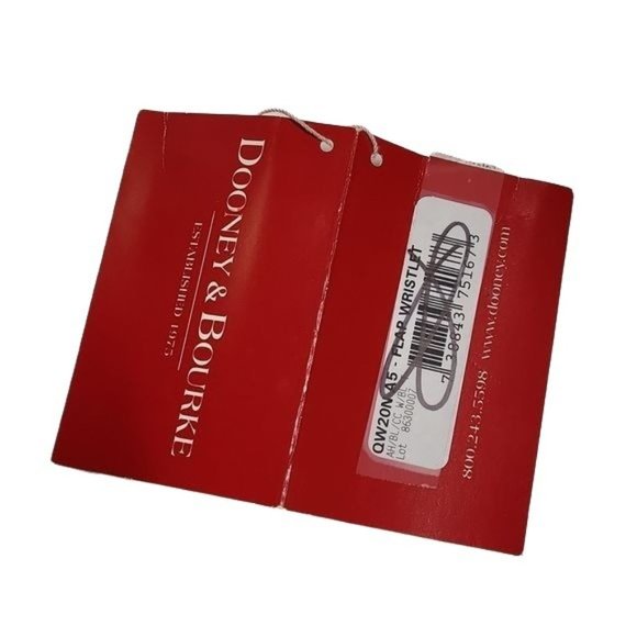 Dooney & Bourke Flap Wristlet Signature Fabric 7 Leather Black Grey Silver NWT - Picture 13 of 14